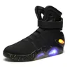 Stivali Adulti Ricarica USB Led Scarpe luminose per la moda maschile Light Up Casual Men B Ritorno al futuro Sneakers da uomo incandescente Nave libera