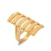 Br￶llopsringar Etiopien Dubai Guldf￤rg f￶r kvinnor Man Girls Luck Trend Ring Jewelry Party