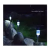 Garden Decorations Solar Lights Stainless Steel Gardern Pathway Lawn Lamps Landscape Decoration Led White Light Power Ground Insert Dhkkg