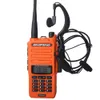 Orange Walkie Talkie UV-9R Plus UHF VHF Dual Band IP57 Waterproof 8W 128CH VOX FM PORTABLE Two Way Radio UV9R Plus med headset