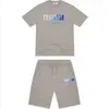 Trapstar Tshirt and Shorts Men Set 트랙 슈트 여름 농구 조깅 스포츠웨어하라 주쿠 짧은 슬리브 탑 티셔츠 정장 11