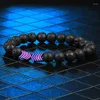 Strand 8mm Lava Rock Perle Bracelets Charme Hématite Flèche Diffuseur D'huile Pierre Naturelle Bracelet Bracelet Yoga Élastique Bijoux Pour Femmes Hommes