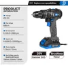 Brushless Hammer Drill NM p￥verkar tr￥dl￶s elektrisk skruvmejselfunktion v st￥l tr￤ murverktyg av prostormer