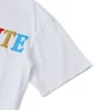 2023サマーメンズTシャツデザイナーパリカラーレターバックサイドキャラクタープリント半袖Tシャツ綿女性刺繍レター印刷ティー