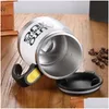 Mugs Mugs Matic Selfstirring Magnetic Cup Creative Stainless Steel Coffee Milk Mixing Cups Blender Lazy Smart Sea Freight Inventory Dh5Wn