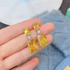 매달린 귀걸이 2022 여성을위한 트렌디 한 우아한 사각형 합성 에메랄드 드롭 신부 약혼 웨딩 보석 의상 액세서리