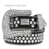 M￤n kvinnor BB Simon Belt Luxury Designer Belt Retro Needle Buckle Belt 20 Color Crystal Diamond Miss Seller