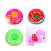 Other Pools Spashg Inflatable Drink Cup Holder Donut Flamingo Watermelon Pineapple Shaped Floating Mat Summer Beach Swimming Pool Dhjvs