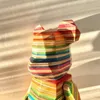 Nieuwe spot game Bearbrick 400% polygonaal golvend patroon regenboog hout gewelddadige bouwsteen beren speelgoedpop 28 cm