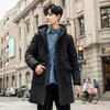 Männer Daunen Winter Mid Lange Jacke Koreanische Licht Anzug Kragen Windjacke Über Das Knie Casual Für Männer