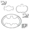 Baking Moulds 3 Pcs Small Candy Pumpkin Bat Stainless Steel Cookie Cutter Biscuit Embossing Machine Pastry Fudge Mould Cake Decorating Tools