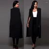 Abiti da donna Blazer elegante da donna Cappotto da donna Rilegatura a contrasto Mantello aperto sul davanti Manica lunga Bianco Nero Longline