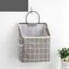 Storage Bags Cotton Linen Wall-mounted Bag Bedside Book Mobile Phone