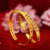 Bangle Beads Women Jewelry 18k Yellow Gold Filled Dubai Wedding Female Bracelet Gift