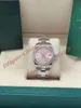 8 estilo 31mm Roma Roma Pink Dial Smoothel Watch of Women Lady Date Strap Strap Aço Automático Sapphire Luminous Watches com caixa original