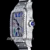 ZYF M8215 Paved Diamonds Automatic Mens Watch xl 40 мм Miyota Полностью заклинание прямоугольник алмаз и браслет