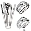 Trouwringen Twist etnische stijl Vrouwen trouwringen met zwarte witte steen micro verhard verrassingsgeschenk voor trendy juwelenring 25 D3 DH9QP