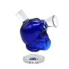 Tubi colorati in vetro spesso Pyrex stile teschio Portasigarette cono portatile per tabacco a base di erbe secche Filtro Tubo per fumatori Pipa ad acqua Bubble Bubbler Bong a mano