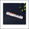 Rock Crystal Quartz Zeven Chakra Healing Crystals Stones Selenite Stick Wand voor yoga meditatie Spirituele Reiki kralen Draad gewikkeld Otzit