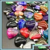 Charms Charms 20Mm Assorted Stripe Agate Heart Stone Pendants For Earrings Necklace Jewelry Making Drop Delivery 2021 Findings Com F Ot8Lw