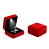 Jewelry Pouches Delicate Velvet LED Light Cufflinks Box Flocking Cuff Links Carring Cases Boxes Wholesale