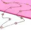 Chaînes 585 Violet Or Creux Fleur Collier Plaqué 14K Rose Creative Classique Charme Bijoux De Mariage Pour Petite Amie