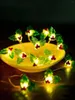 Dizeler Led Bakır Tel Lambası Noel Şükran Festivali Kiraz Çiçeği Fındık Ananas Şekli Giyin Yanıp Sönen Işık Dize