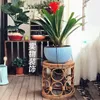 Pillow ZqBamboo Stool Rattan Home Worker Bamboo Dance Children Low Classical Retro