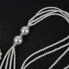 Naszyjniki wiszące Koreańska klasyczna biżuteria łańcuch swetrów dla kobiet wiązane naśladowanie Perły długi naszyjnik 2022 Trenda moda dziewczyna lina