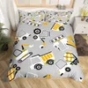 Bedding sets Truck Excavator Duvet Cover Set Queen Size for Kids Nursery Cartoon Tractor Engineering Vehicle Construction Theme 221205
