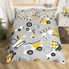 Ensembles de literie Camion Pelle Housse de couette Queen Size pour Enfants Pépinière Dessin Animé Tracteur Ingénierie Véhicule Construction Thème 221205