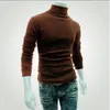 Herrpolos 2022 Autumn Winter Sweater Turtleneck Solid Color Casual Slim Fit Märke stickade tröjor