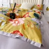 Ensembles de literie Svetanya Chinois Traditionnel Jaune Luxueux Ensemble Coton Égyptien Housse de Couette Reine King Size Linge Taies d'oreiller 221205