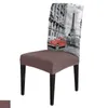 Chair Covers Red Vintage Car Paris Tower Street Dining Cover 4/6/8PCS Spandex Elastic Slipcover Case For Wedding Home Room