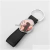 Andra konst och hantverk Andra konst och hantverk sublimering Blank Keychain Leather Keychains Bag Diy Pendant Accessories Drop Delivery H DHHSX