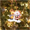 Decorazioni natalizie 2022 Resina personalizzata Ornamento di Babbo Natale Decorazione di alce carino Regalo di festa Goccia di inventario all'ingrosso Consegna Dhwtn