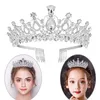 Fashion Bridal Wedding Crown Princess Rhinestone pannband kristalltiaror och krönar hårband hår smycken tillbehör huvudstycke