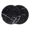 Tafelloper onderzetters voor drankjes 6-delige met houder Marble Black Round Cup Mat Pad Set van huis en keukengebruik