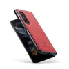 Étuis de téléphone antichoc pour Samsung Galaxy Z Fold 4/3, étui de protection magnétique en cuir PU de couleur Pure