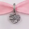 925 Sterling Silver Beads Home Sweet Heart Dangle Charm Charms Fits European Pandora Style Jewelry Bracelets & Necklace 798284CZ AnnaJewel