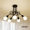 Retro Fancy Chandelier Wrought Iron LED Ceiling Lamp Black and White E27 Light Living Room Modern Decoration Home Lighting Fixture Chandeliers LRS011