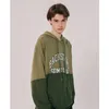 Felpe con cappuccio da uomo Felpa con cappuccio da uomo Patchwork casual allentato Bordi frastagliati Lettere stampate Felpa con cappuccio da uomo Hip Hop Pullover Coppia primavera