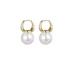 Baumelnde Ohrringe 2022 süße Perlen-Ohrstecker für Frauen, goldfarben, Eardrop, minimalistisch, kleine Huggies-Reifen, Hochzeit, Modeschmuck