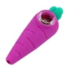 Derniers tuyaux de style radis de carotte en silicone coloré Tabac aux herbes sèches Bol de filtre en verre épais Pipes à main portables Porte-cigarette Fumer à la main