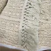 Curtain American Country Beige Yellow Cotton Thread Crochet Tulle With Tassels Hollow Lace Tent Drapes For Living Room Bedroom#4