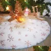 Decorazioni Natalizie Gonna bianca per albero di fiocchi di neve 90 * 122 cm Peluche con paillettes ricamati Alberi di Natale Gruppo Decorazioni natalizie Drop Dhbar