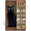 Cat Dog Metal Painting Vintage Style Stickers Tin Plaque Retro Poster Metal Plate pour homme Cave Home Bar Pet Shop Wall Decor 20cmx30cm Woo