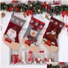Christmas Decorations Christmas Decorations Stocking Large Size Gift Snow Checkered Snowman Stockings Drop Delivery Home Garden Fest Dhr4D