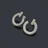 2022 Classique Marque Hoop Boucles D'oreilles De Mode Coréenne Plein Diamant Cristal T Boucles D'oreilles pour Femmes Placage Or 18K De Luxe Designer Boucle D'oreille Bijoux Cadeaux