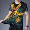 Camisetas masculinas de algodão merceizado algodão elástico de luxo de luxo de luxo de luxo curto tops de qualidade de qualidade de moda de moda macia para a pele Men M-3xl